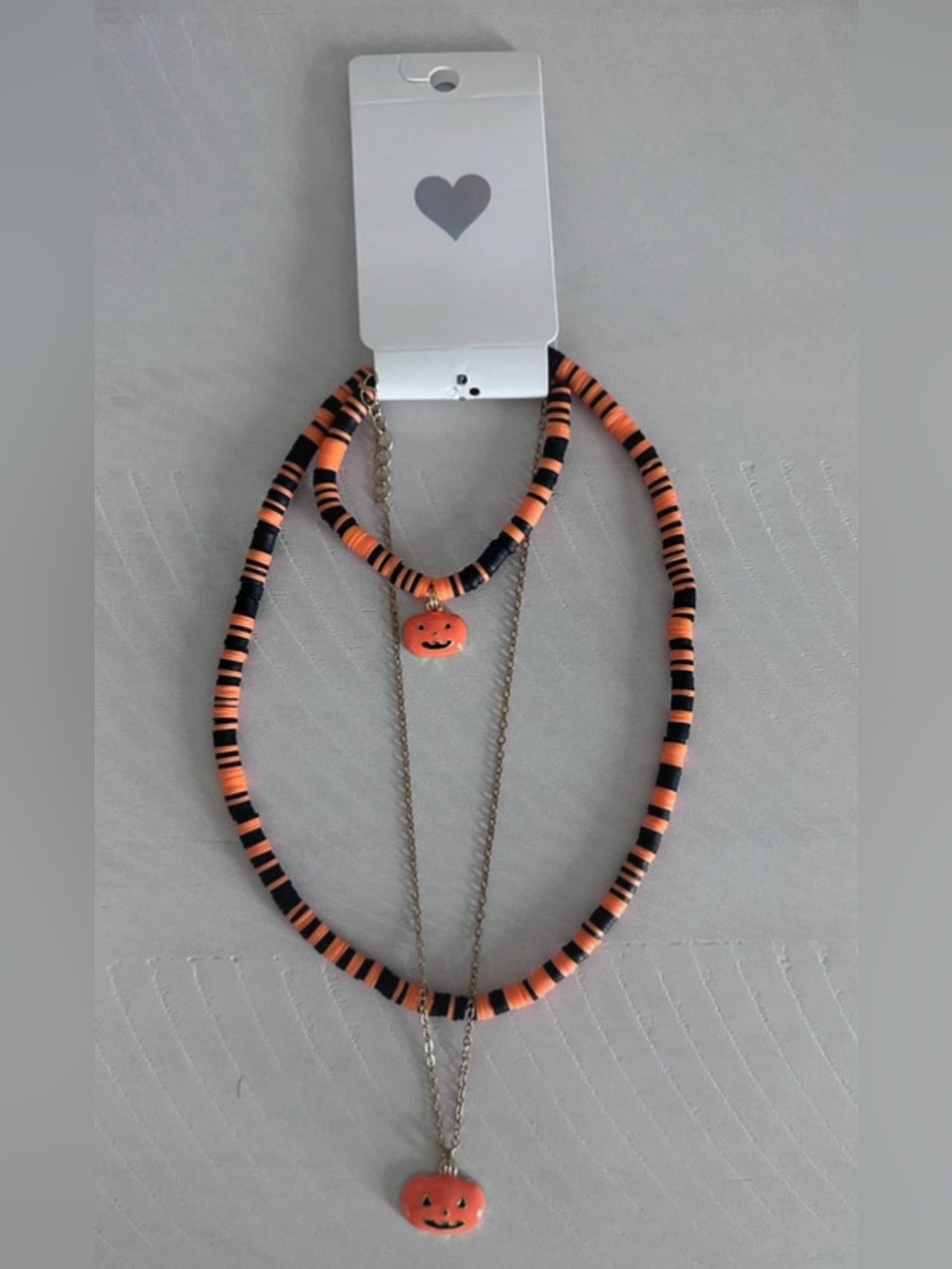 Girls Pumpkin 3-Piece Jewelry Set 🎃 Necklace Bracelet